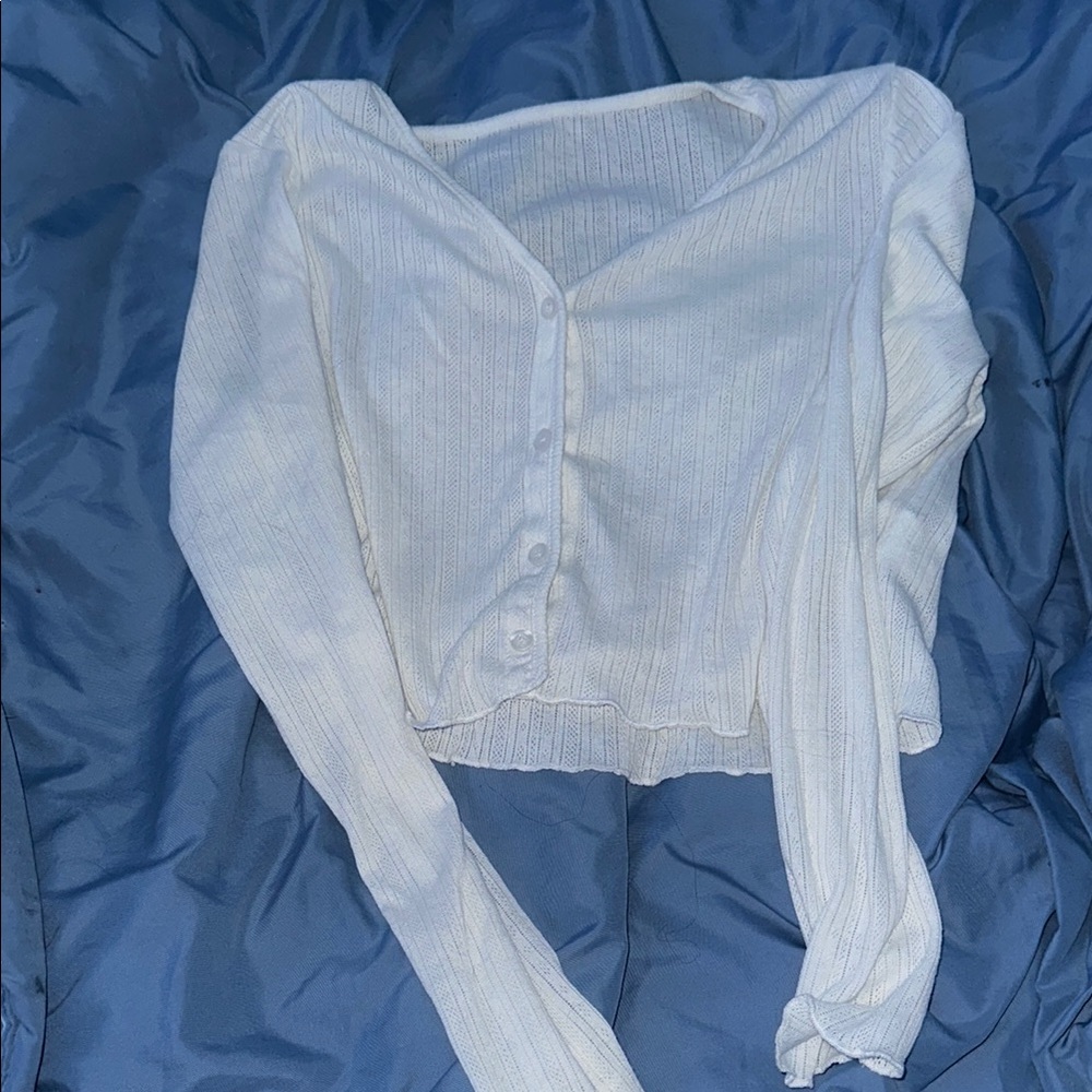 White Button-Up Cardigan
